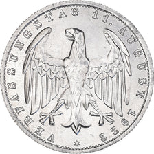 Coin, GERMANY, WEIMAR REPUBLIC, 3 Mark, 1922, Berlin, MS(60-62), Aluminum, KM:28