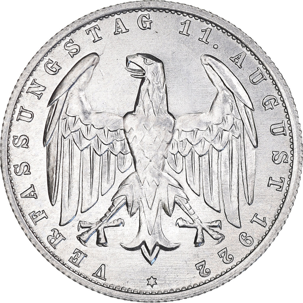 Coin, GERMANY, WEIMAR REPUBLIC, 3 Mark, 1922, Berlin, MS(63), Aluminum, KM:28