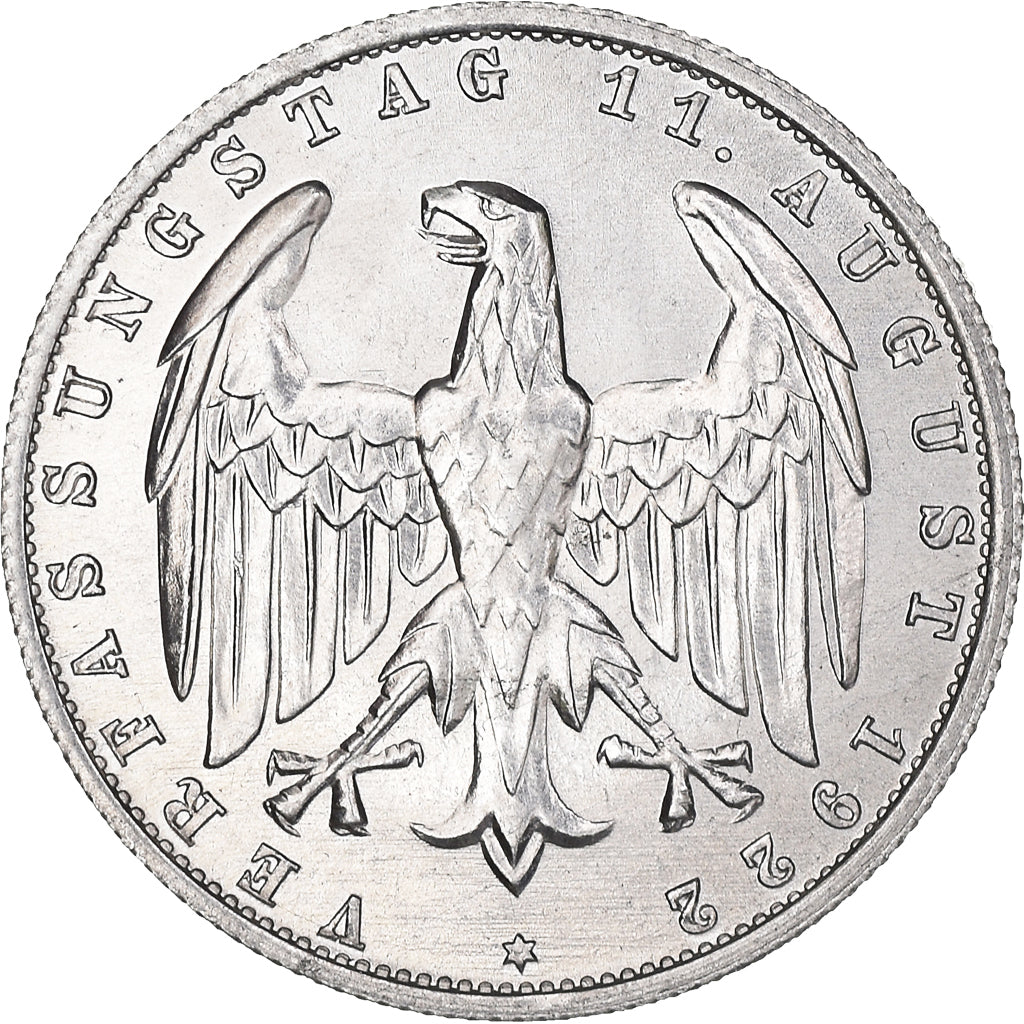 Münze, Deutschland, Weimarer Republik, 3 Mark, 1922, Berlin, VZ, Aluminium