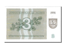 Lithuania, 3 (Talonas), 1991, KM #33b, UNC(65-70), CR