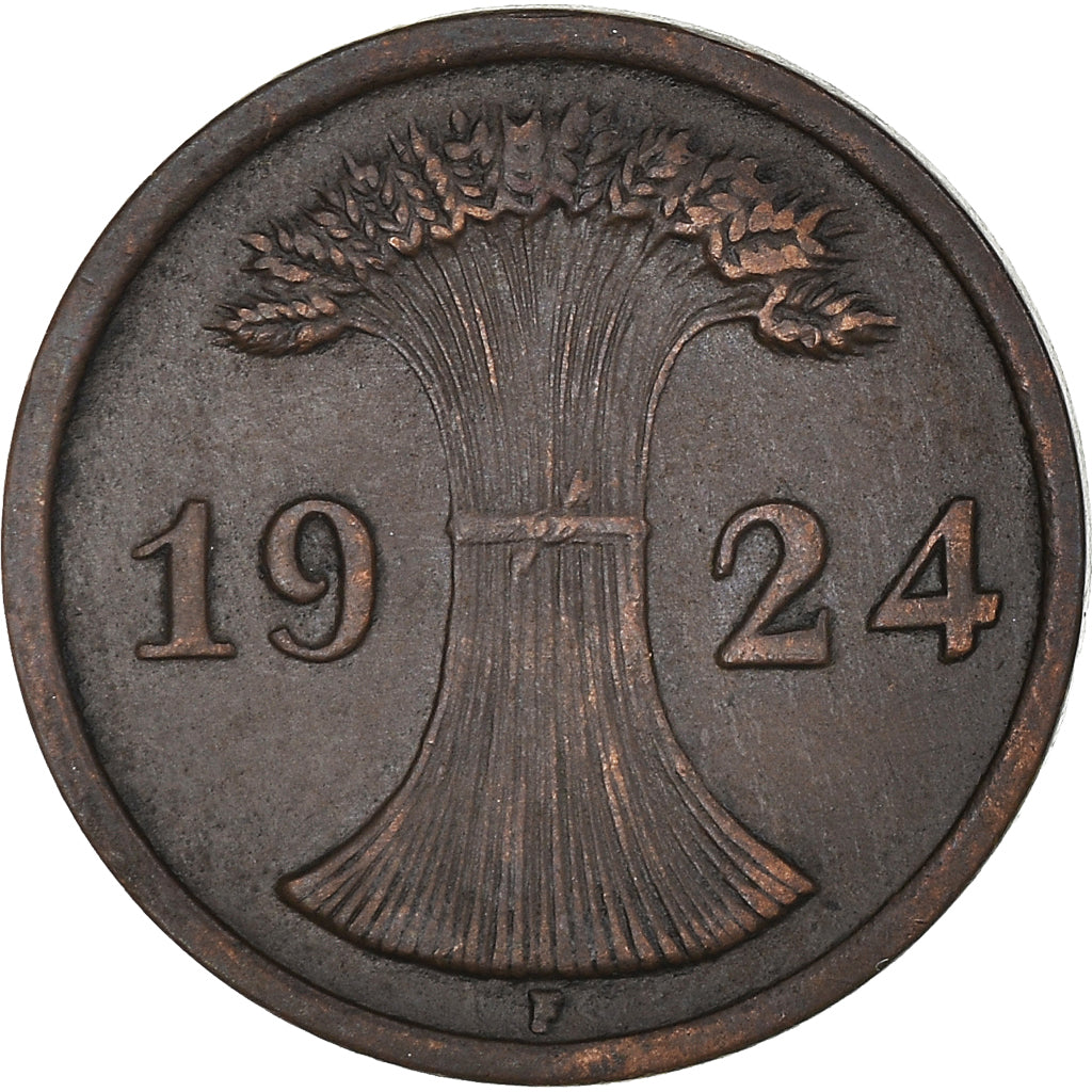 Coin, GERMANY, WEIMAR REPUBLIC, 2 Rentenpfennig, 1924, Stuttgart, EF(40-45)