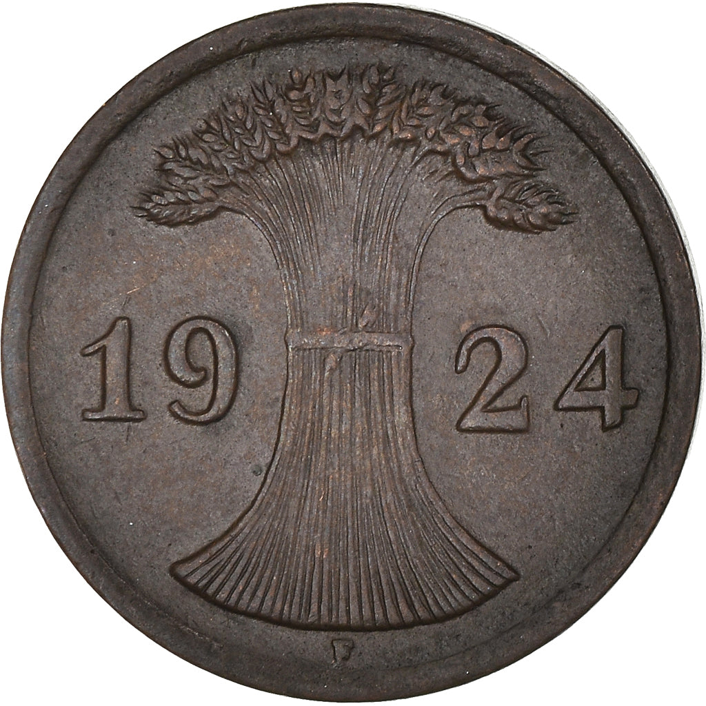 Coin, GERMANY, WEIMAR REPUBLIC, 2 Rentenpfennig, 1924, Stuttgart, AU(50-53)