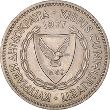 Moeda, Chipre, 100 Mils, 1971, EF(40-45), Cobre-níquel, KM:42