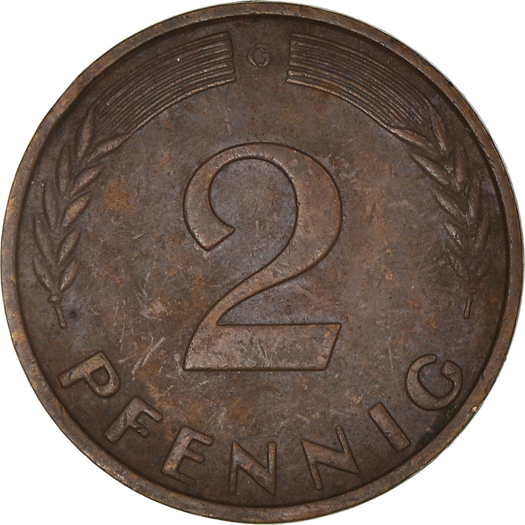 Moeda, ALEMANHA - REPÚBLICA FEDERAL, 2 Pfennig, 1964, Karlsruhe, VF(20-25)