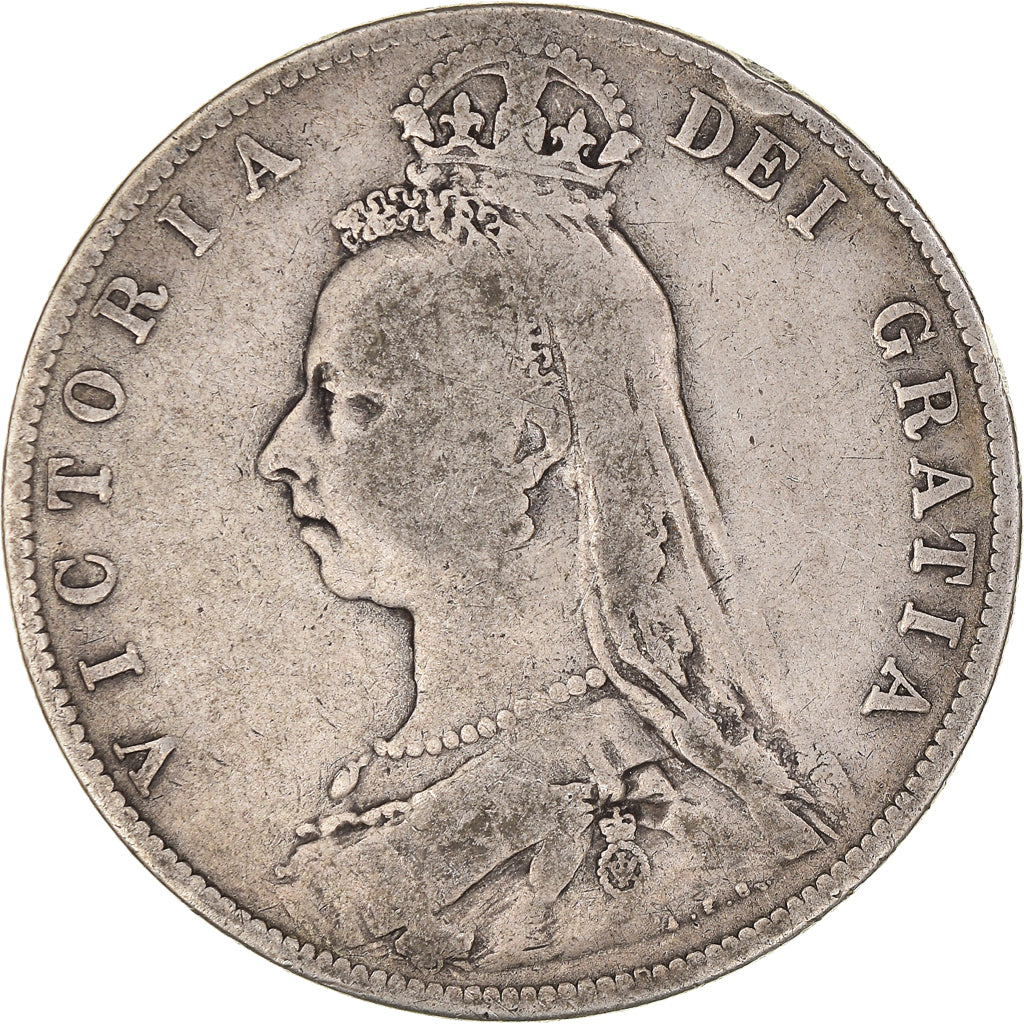 Coin, Great Britain, Victoria, 1/2 Crown, 1889, VF(20-25), Silver, KM:764