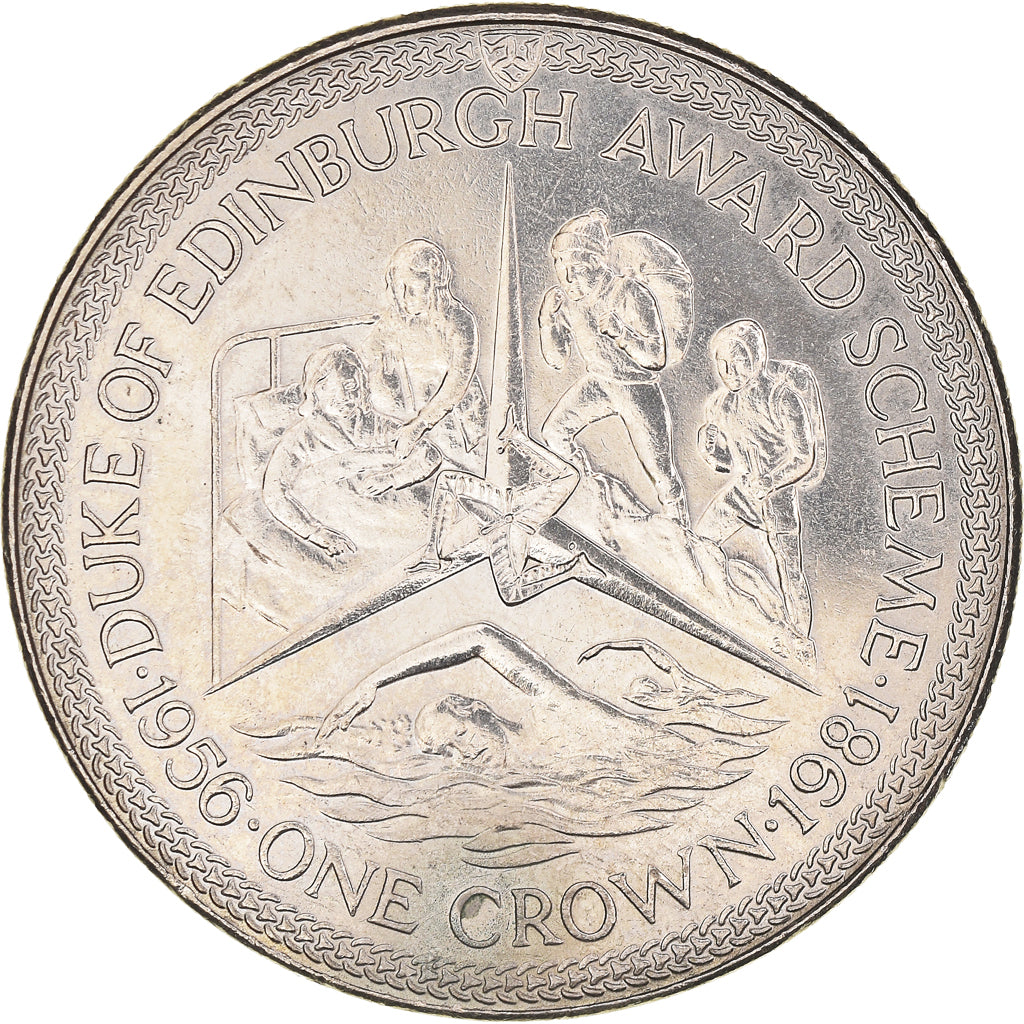 Coin, Isle of Man, Elizabeth II, Crown, 1981, Pobjoy Mint, EF(40-45)