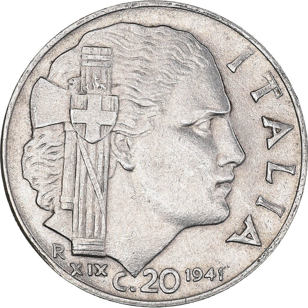 Münze, Italien, Vittorio Emanuele III, 20 Centesimi, 1941, Rome, SS, Stainless