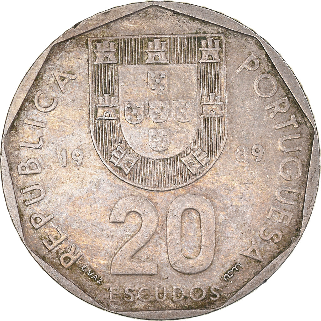 Munten, Portugal, 20 Escudos, 1989, Lisbon, FR+, Cupro-nikkel, KM:634.1
