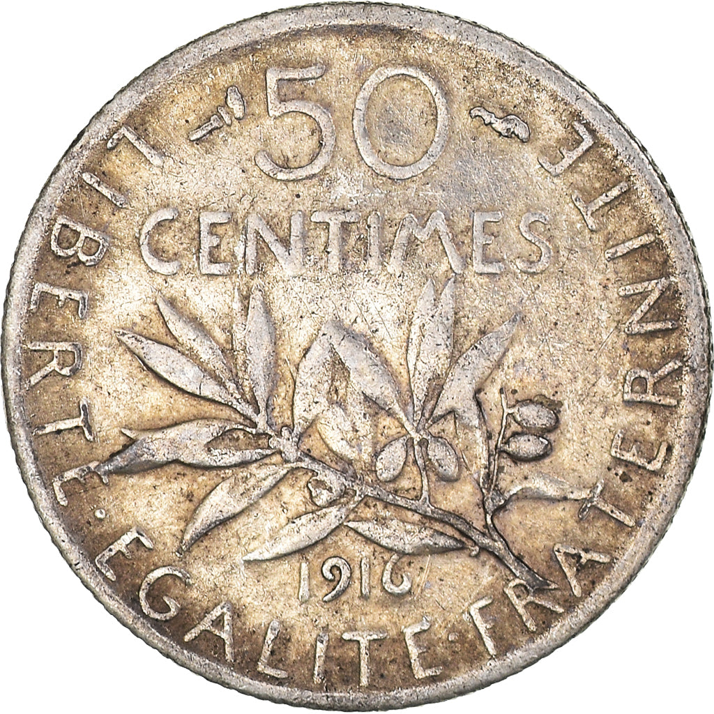 Münze, Frankreich, Semeuse, 50 Centimes, 1916, Paris, SS, Silber, KM:854
