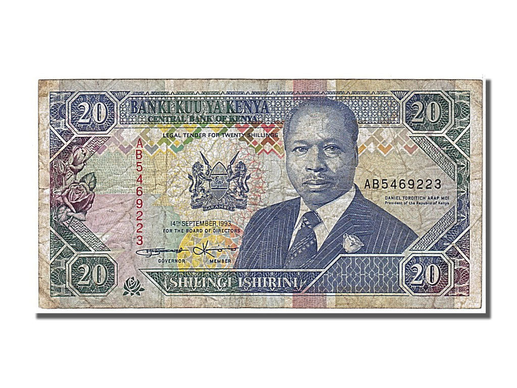 Kenya, 20 Shillings, 1993, KM #31a, 1993-09-14, EF(40-45), AB