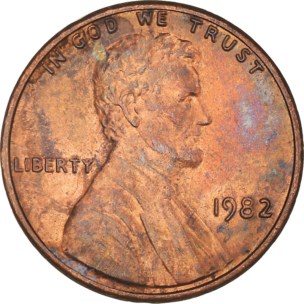 Monnaie, États-Unis, Lincoln Cent, Cent, 1982, U.S. Mint, Philadelphie, TB+