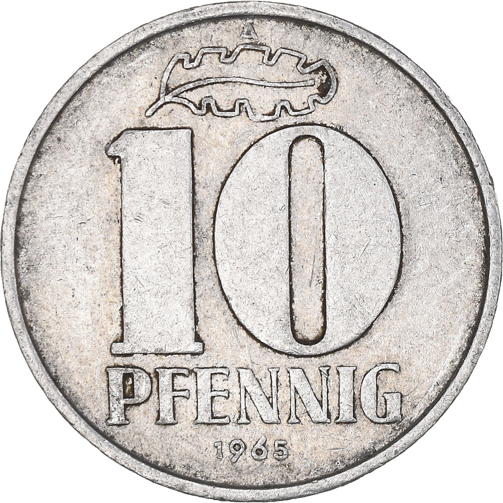 Monnaie, République démocratique allemande, 10 Pfennig, 1965, Berlin, TB