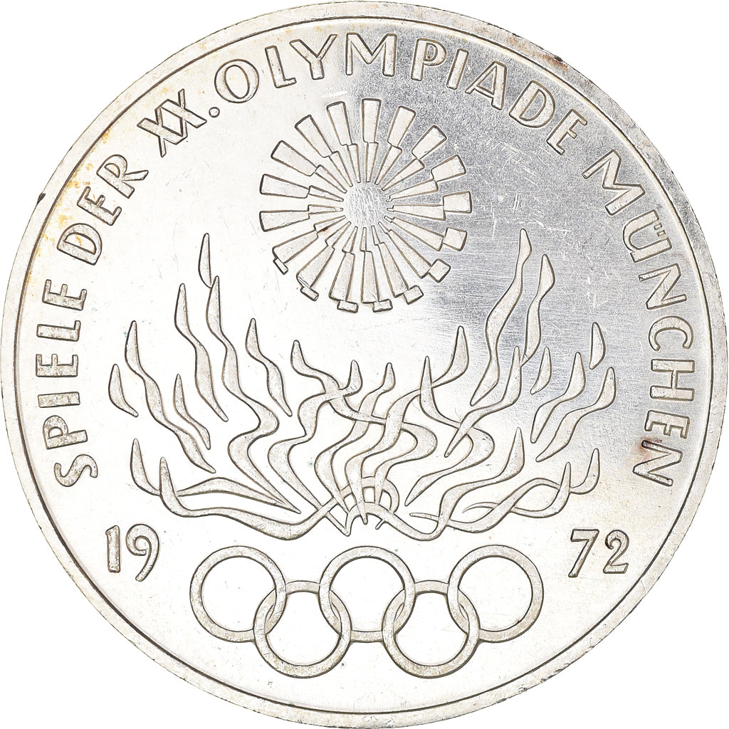 Moeda, ALEMANHA - REPÚBLICA FEDERAL, 10 Mark, 1972, Karlsruhe, MS(63), Prata