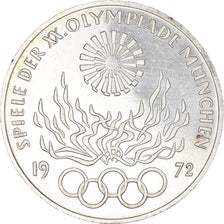 Coin, GERMANY - FEDERAL REPUBLIC, 10 Mark, 1972, Karlsruhe, MS(63), Silver