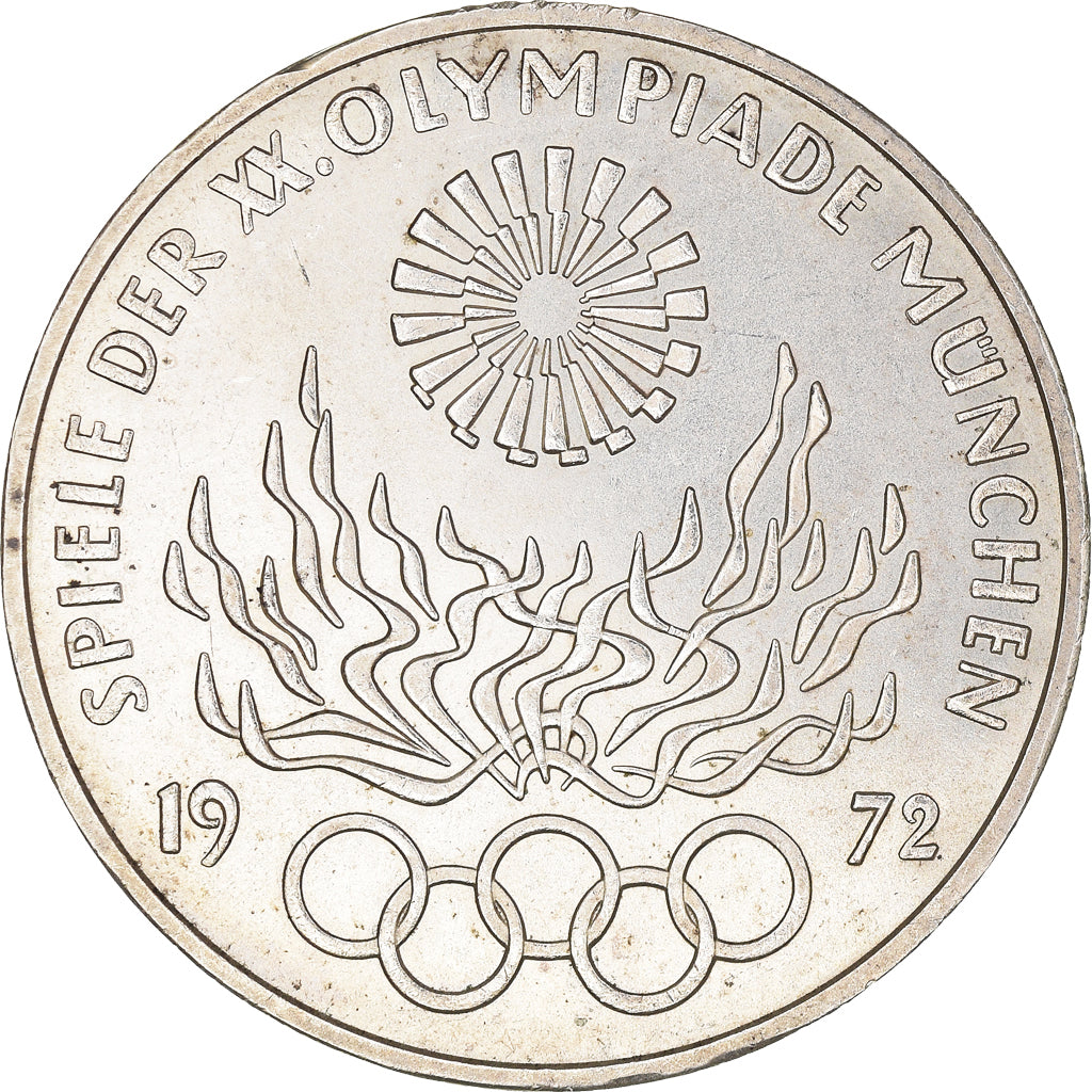 Moeda, ALEMANHA - REPÚBLICA FEDERAL, 10 Mark, 1972, Hambourg, AU(55-58), Prata