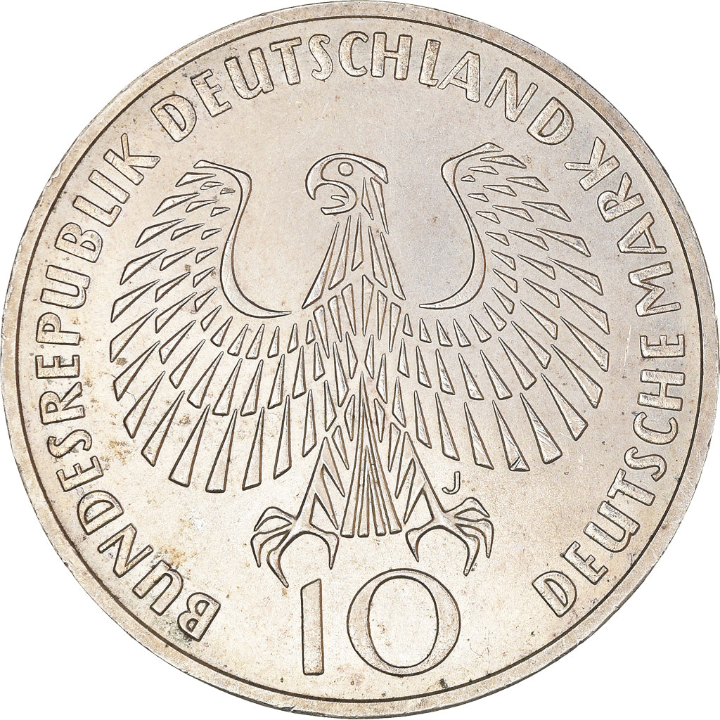Moeda, ALEMANHA - REPÚBLICA FEDERAL, 10 Mark, 1972, Hambourg, AU(55-58), Prata