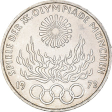 Coin, GERMANY - FEDERAL REPUBLIC, 10 Mark, 1972, Munich, MS(63), Silver, KM:135