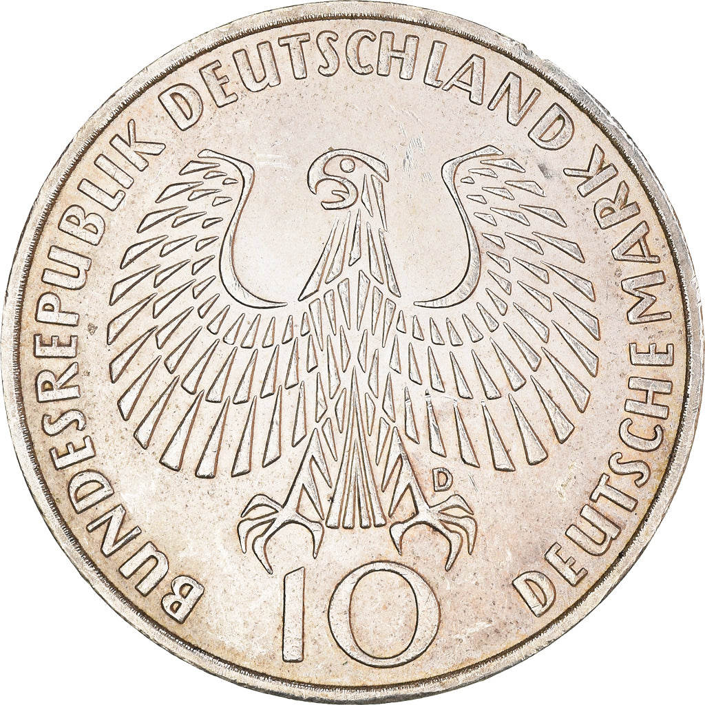 Coin, GERMANY - FEDERAL REPUBLIC, 10 Mark, 1972, Munich, MS(63), Silver, KM:135