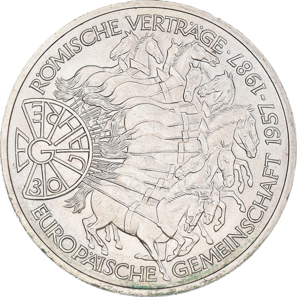 Coin, GERMANY - FEDERAL REPUBLIC, 10 Mark, 1987, Karlsruhe, Germany, MS(63)