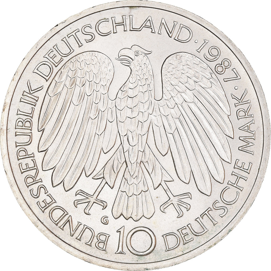 Coin, GERMANY - FEDERAL REPUBLIC, 10 Mark, 1987, Karlsruhe, Germany, MS(63)