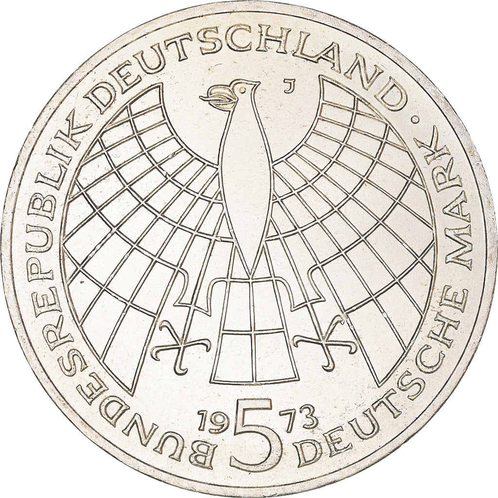 Coin, GERMANY - FEDERAL REPUBLIC, 5 Mark, 1973, Hamburg, Germany, AU(55-58)