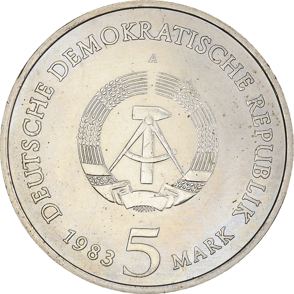 Coin, GERMAN-DEMOCRATIC REPUBLIC, Martin Luther's birthplace, 5 Mark, 1983