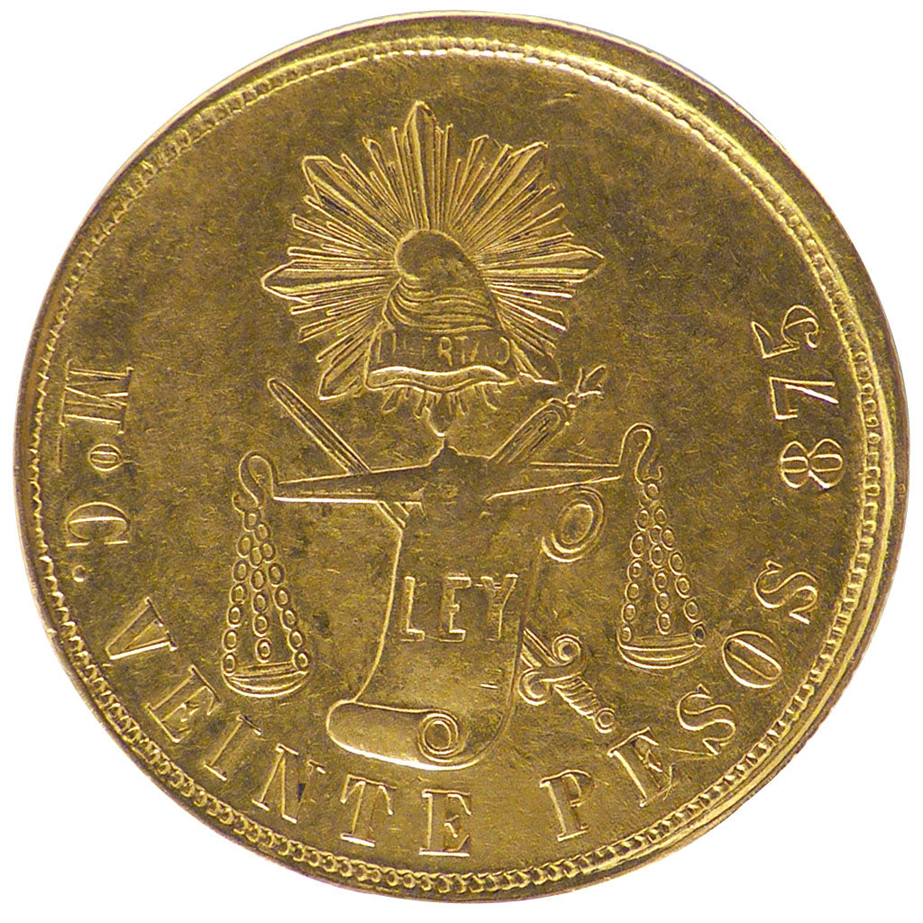 Mexico, 100 Pesos, 1870, Mexico, KM #414.6, EF(40-45), Gold, 33.91