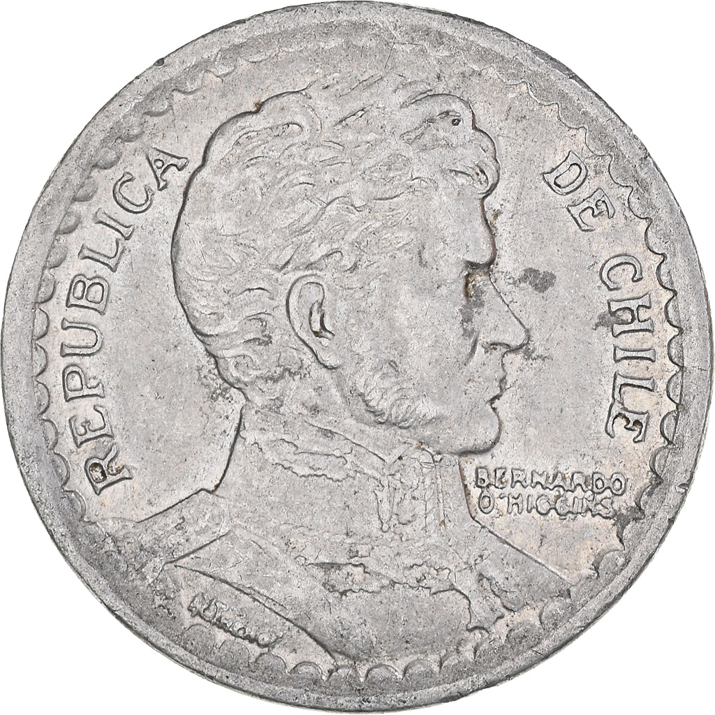 Coin, Chile, Peso, 1956, EF(40-45), Aluminum, KM:179a