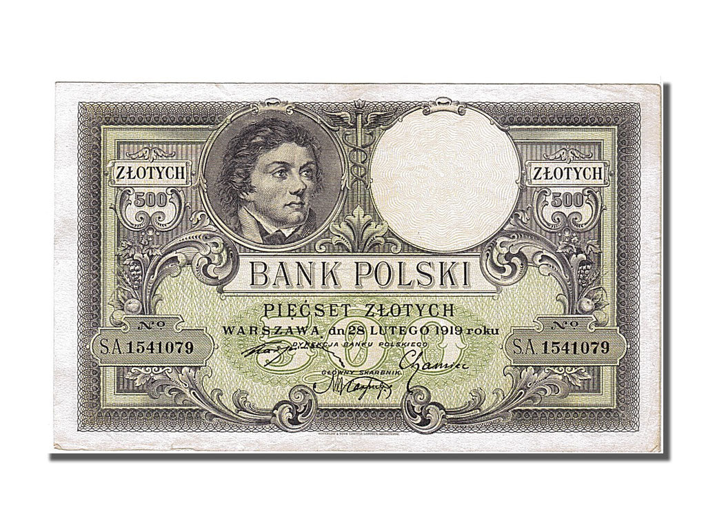 Banconote, Polonia, 500 Zlotych, 1919, 1919-02-28, BB+