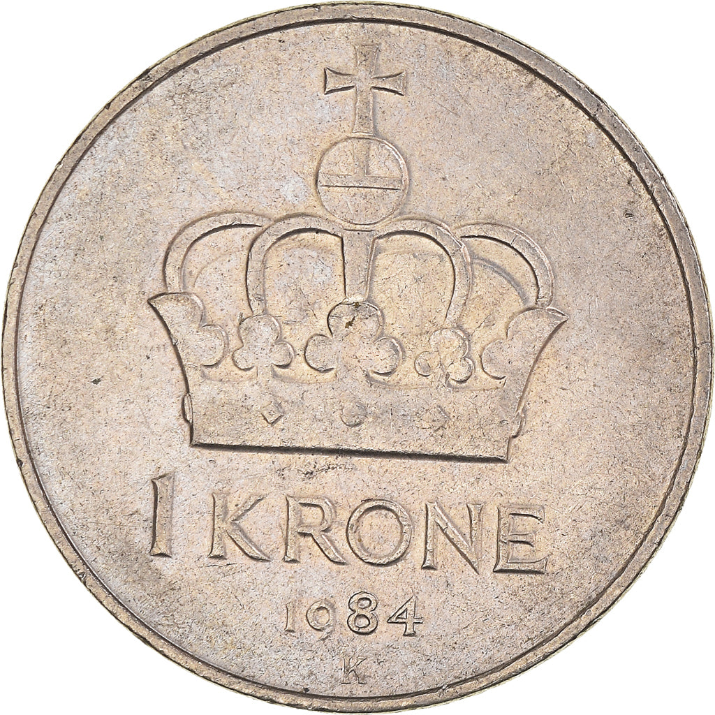 Coin, Norway, Olav V, Krone, 1984, VF(30-35), Copper-nickel, KM:419