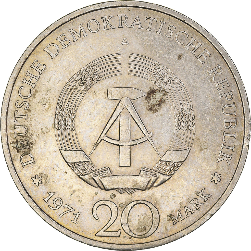 Coin, GERMAN-DEMOCRATIC REPUBLIC, 20 Mark, 1971, Berlin, EF(40-45)