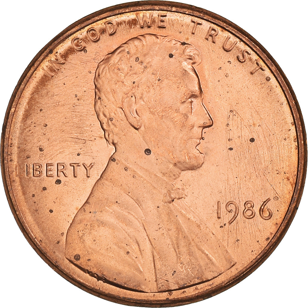 Moneda, Estados Unidos, Lincoln Cent, Cent, 1986, U.S. Mint, Philadelphia, BC+