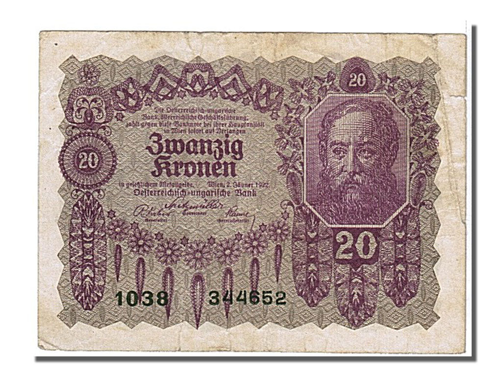 Banknote, Austria, 20 Kronen, 1922, AU(50-53)