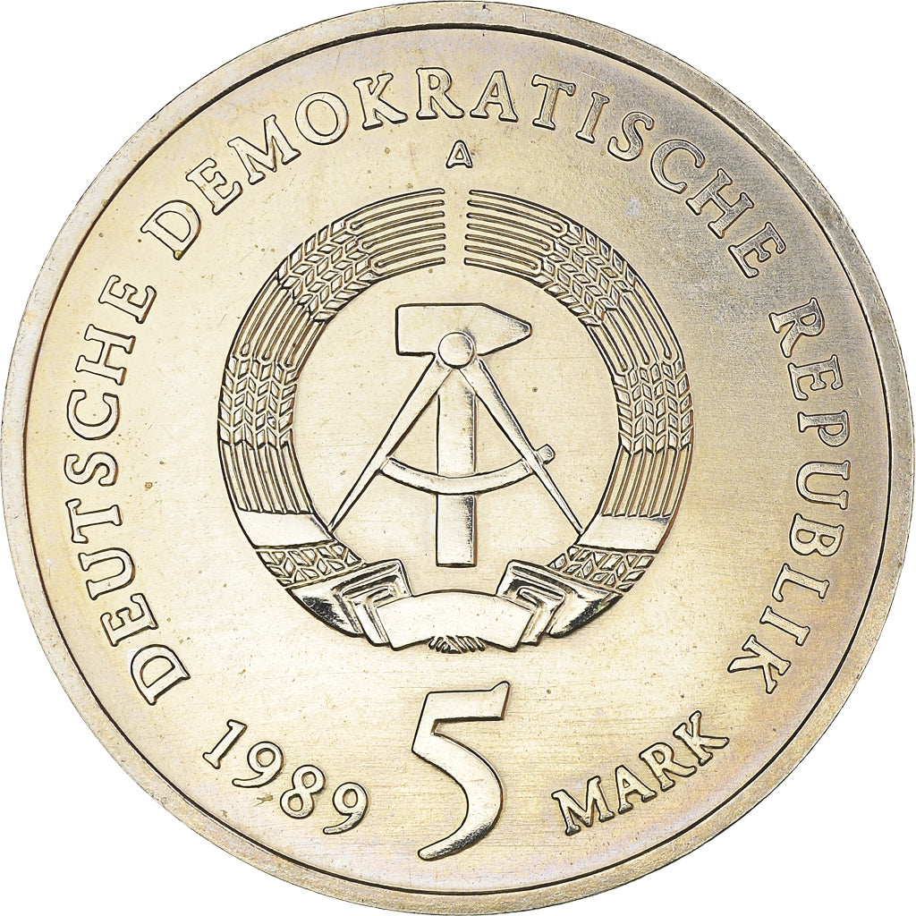 Coin, GERMAN-DEMOCRATIC REPUBLIC, Katharinen Kirche in Zwickau, 5 Mark, 1989