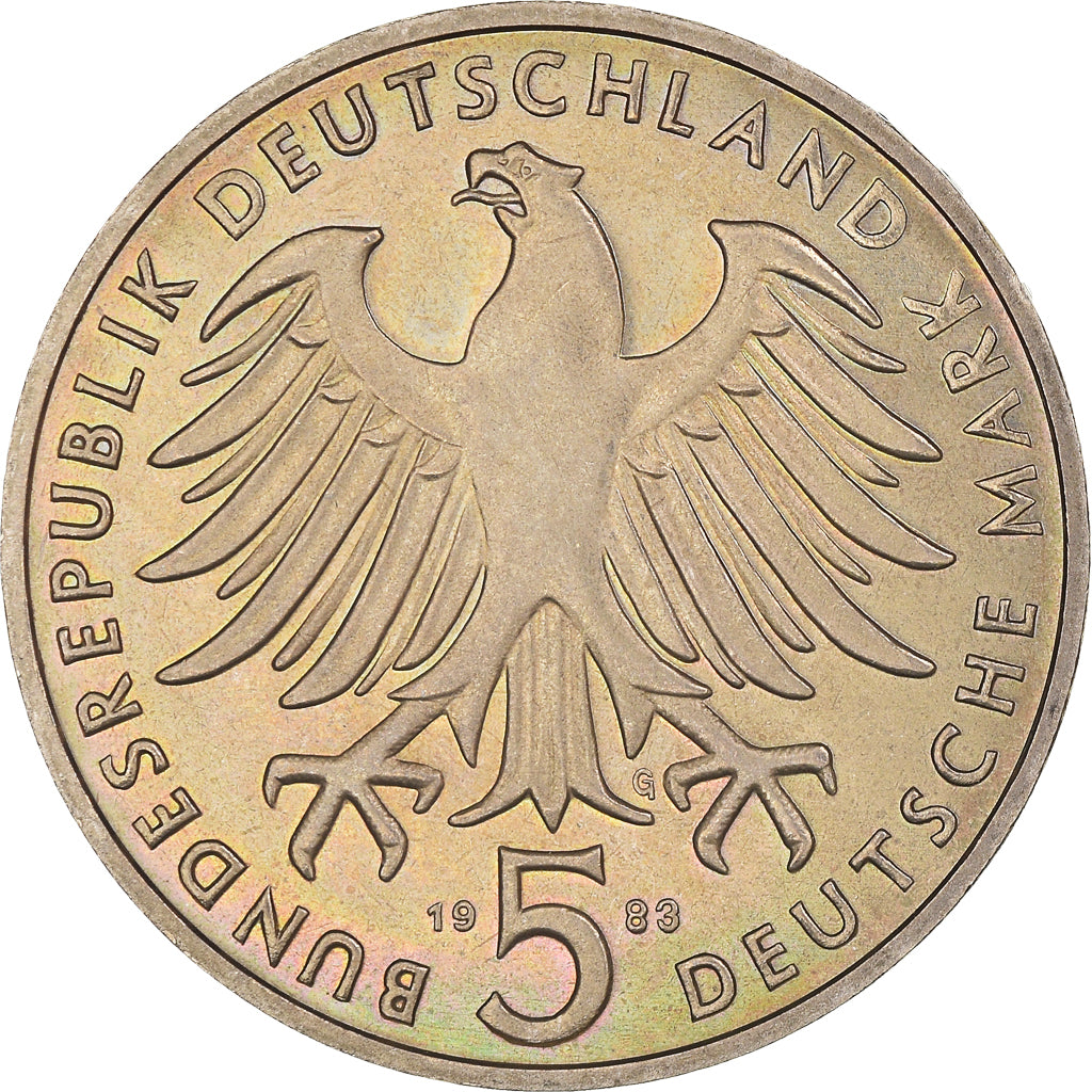 Coin, GERMANY - FEDERAL REPUBLIC, 5 Mark, 1983, Karlsruhe, Germany, MS(63)