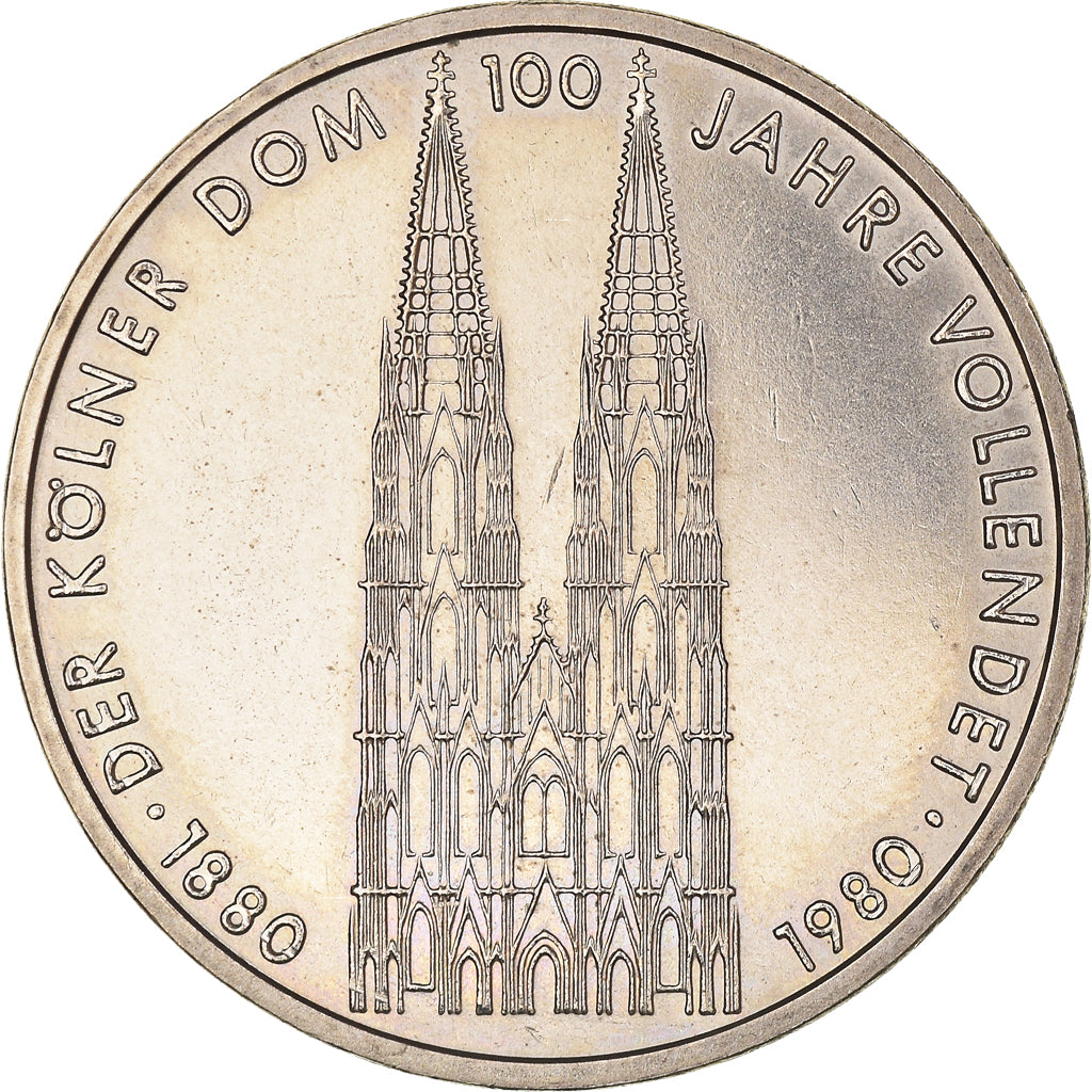 Coin, GERMANY - FEDERAL REPUBLIC, 5 Mark, 1980, Stuttgart, Germany, EF(40-45)
