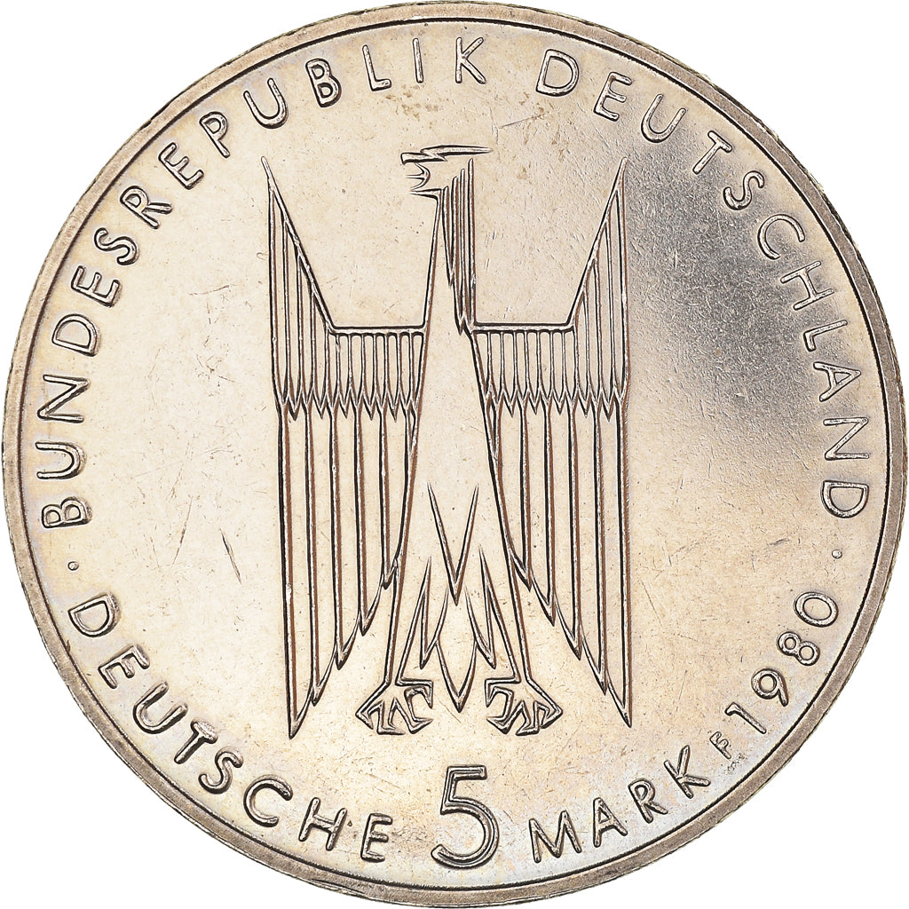 Münze, Bundesrepublik Deutschland, 5 Mark, 1980, Stuttgart, Germany, S+