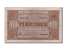 Denmark, 10 Kroner, 1944, KM #36a, AU(50-53), BO