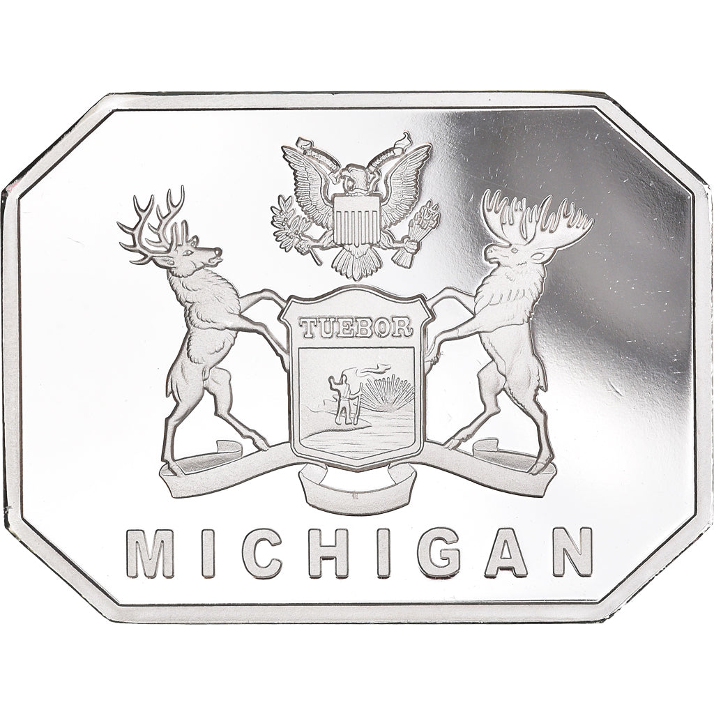 Moneta, USA, Michigan, 20 Dollars, 2021, FDC.BE, MS(65-70), Silver plated