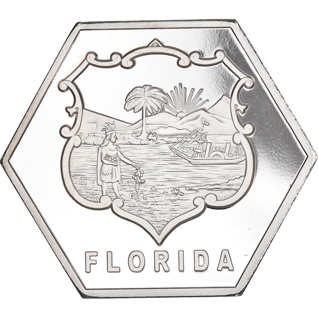 Monnaie, États-Unis, Florida, 20 Dollars, 2021, FDC.BE, FDC, Silver plated