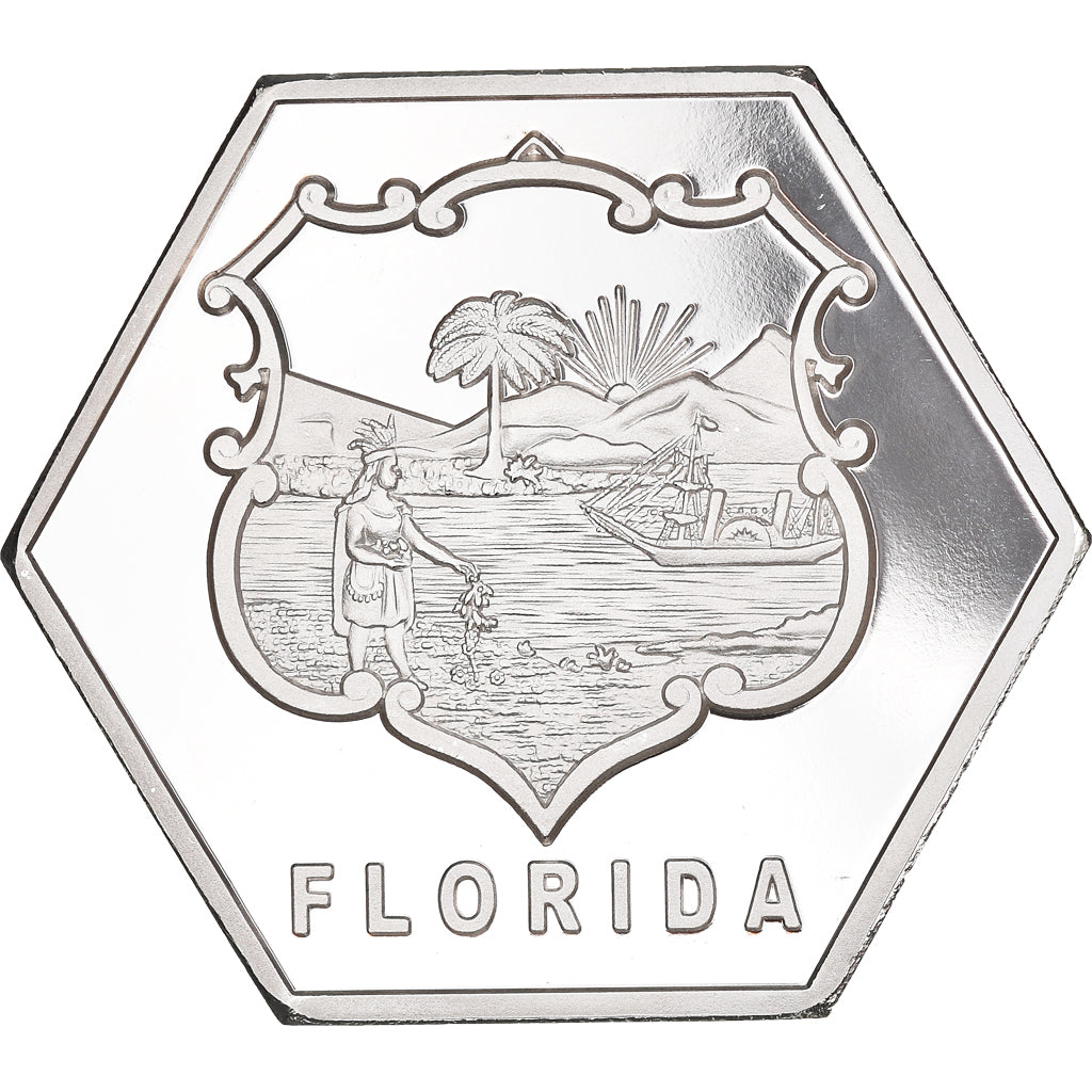Moneta, Stati Uniti, Florida, 20 Dollars, 2021, FDC.BE, FDC, Silver plated
