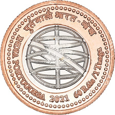 Moneda, India, Pondichéry.goa, 60 réis/1 tanga, 2021, SC, Bimetálico, KM:New