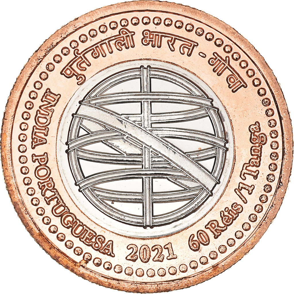Monnaie, Inde, Pondichéry.goa, 60 réis/1 tanga, 2021, SPL, Bimétallique