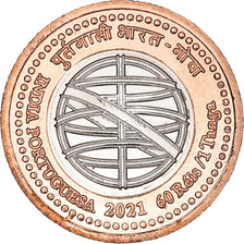 Monnaie, Inde, Pondichéry.goa, 60 réis/1 tanga, 2021, SPL, Bimétallique