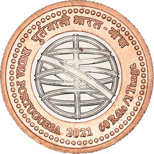 Coin, India, Pondichéry.goa, 60 réis/1 tanga, 2021, MS(63), Bi-Metallic