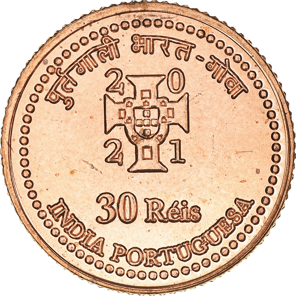 Coin, INDIA-PORTUGUESE, 30 réis., 2021, MS(63), Copper Plated Steel, KM:New