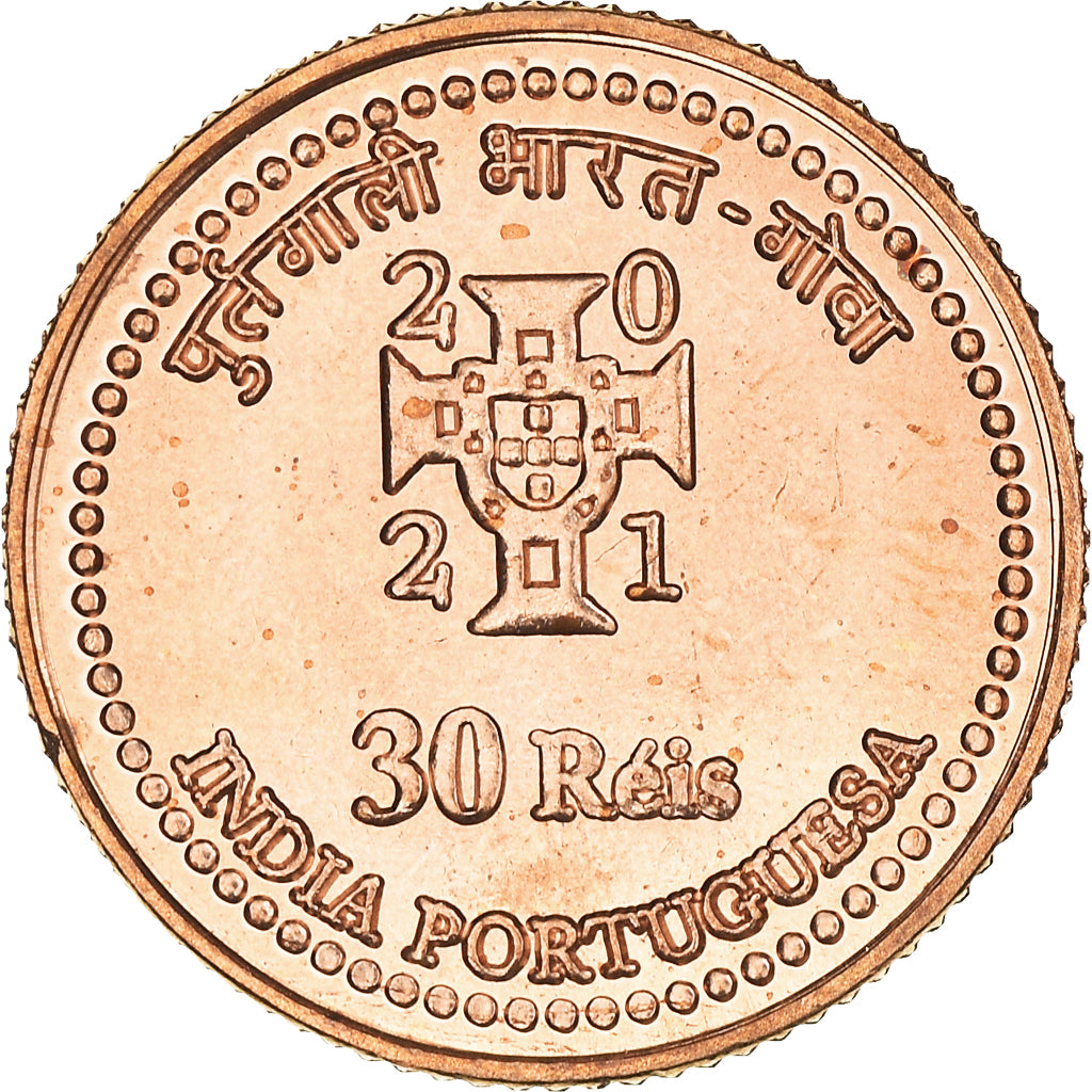 Coin, INDIA-PORTUGUESE, 30 réis., 2021, MS(63), Copper Plated Steel, KM:New