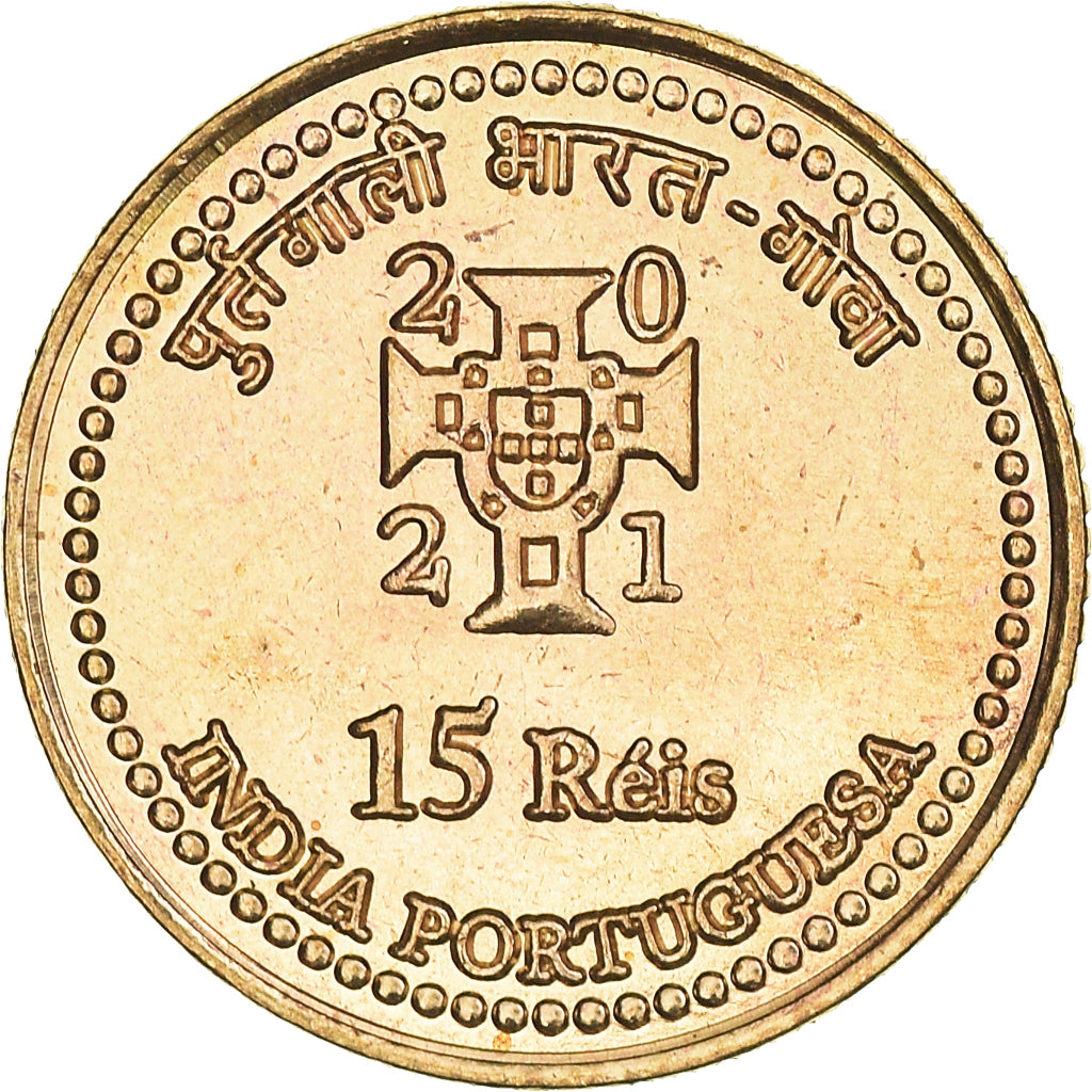 Coin, INDIA-PORTUGUESE, 15 Réis, 2021, MS(63), Brass, KM:New