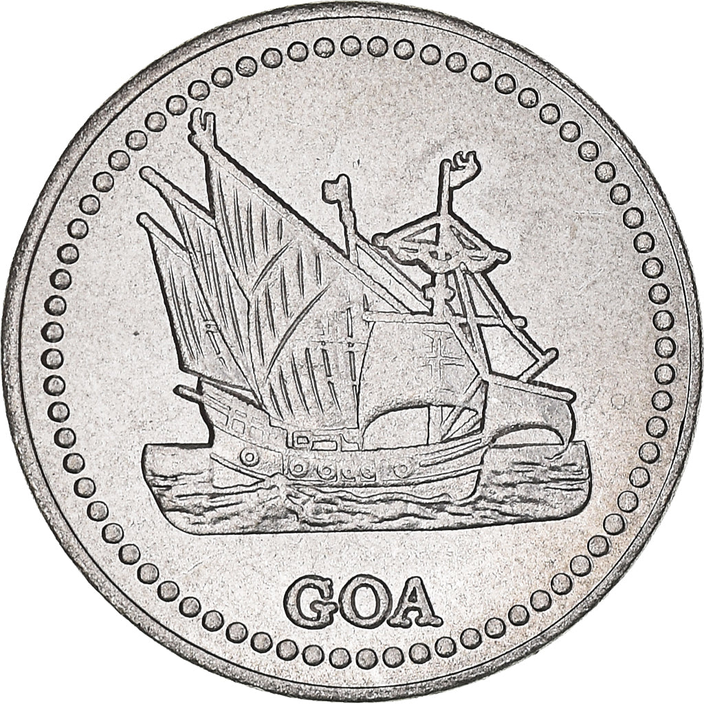 Moeda, ÍNDIA - PORTUGUESA, 4 1/2 réis, 2021, MS(63), Cobre-níquel, KM:New