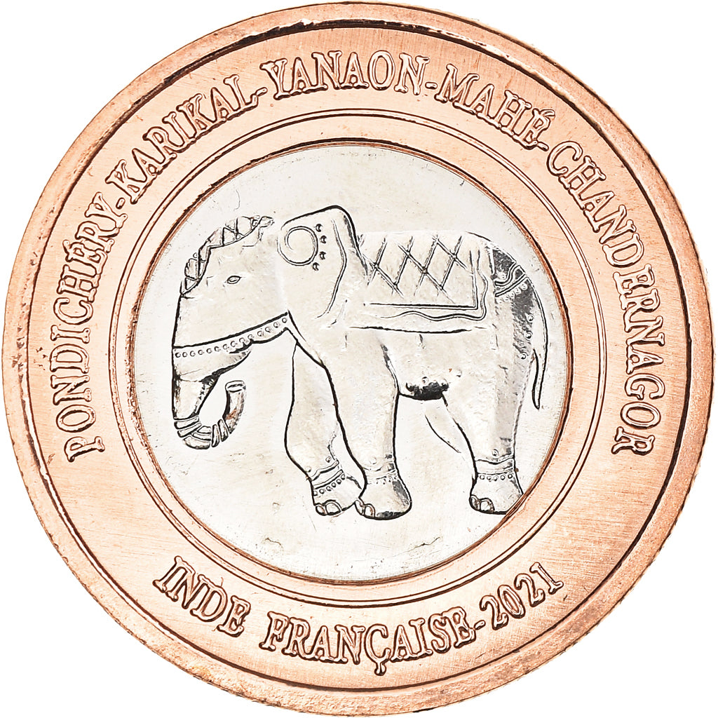 Coin, INDIA-FRENCH, Rupee, 2021, Pondichery, MS(63), Bi-Metallic, KM:New